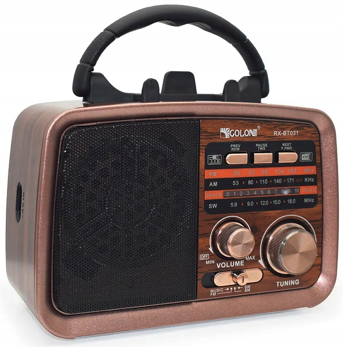 RADIO KUCHENNE PRZENOŚNE BUDOWLANE NA BATERIE USB FM MICROSD BLUETOOTH