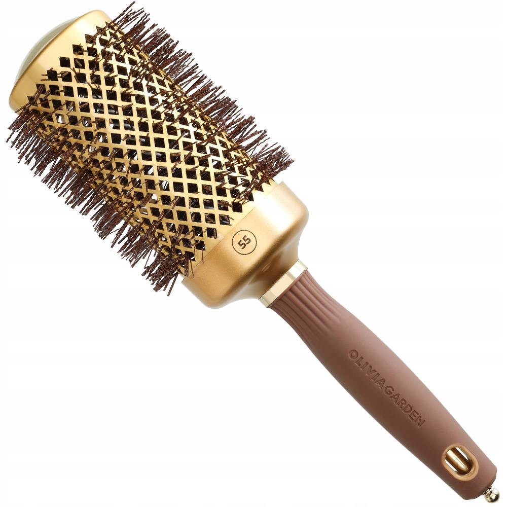 Olivia Garden Expert Kartáč na vlasy Blowout Shine Gold&Brown 55 mm