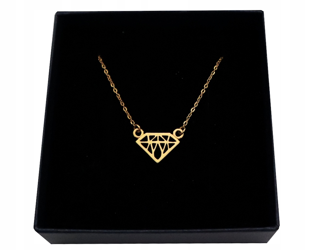 

Naszyjnik z diamentem srebro pozłacane celebrytka