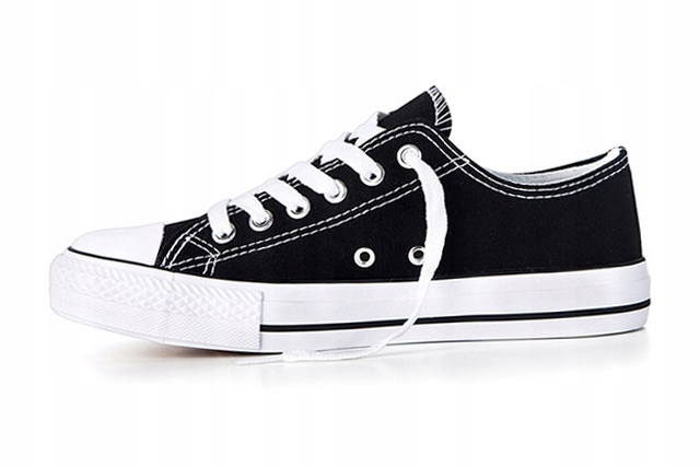 Buty sportowe TRAMPKI Tenisówki Czarne r43