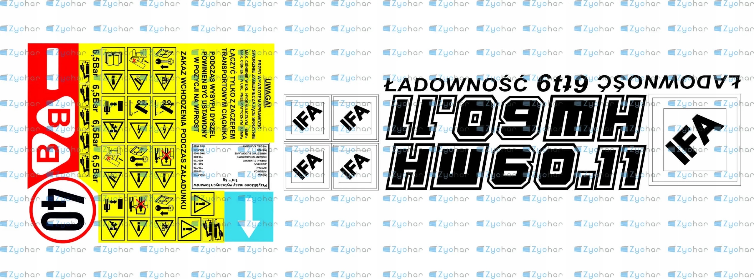 Naklejki przyczepa IFA HW 60.11