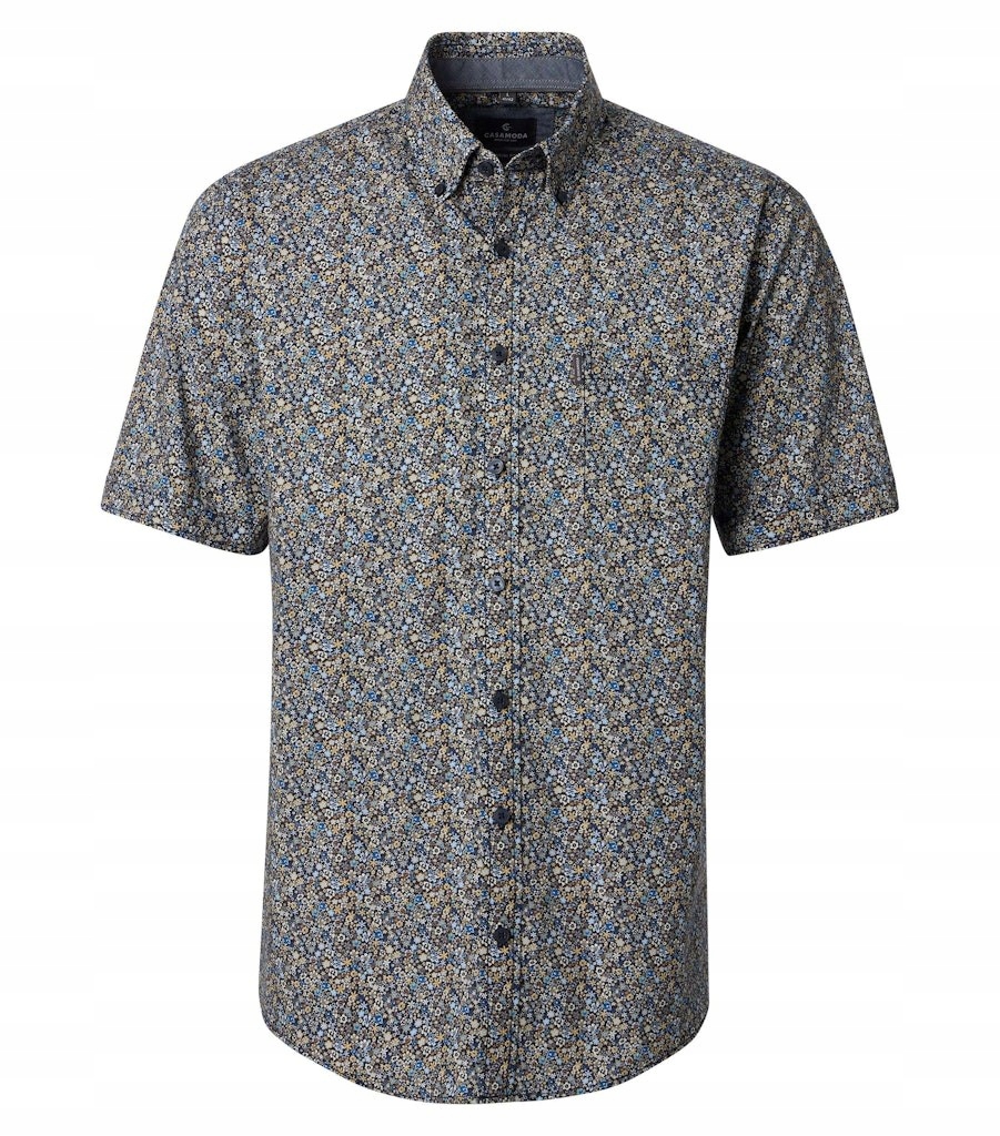 Casa Moda Velká Košile S Krátkým Rukávem, Velké Velikosti, Vzor 4XL