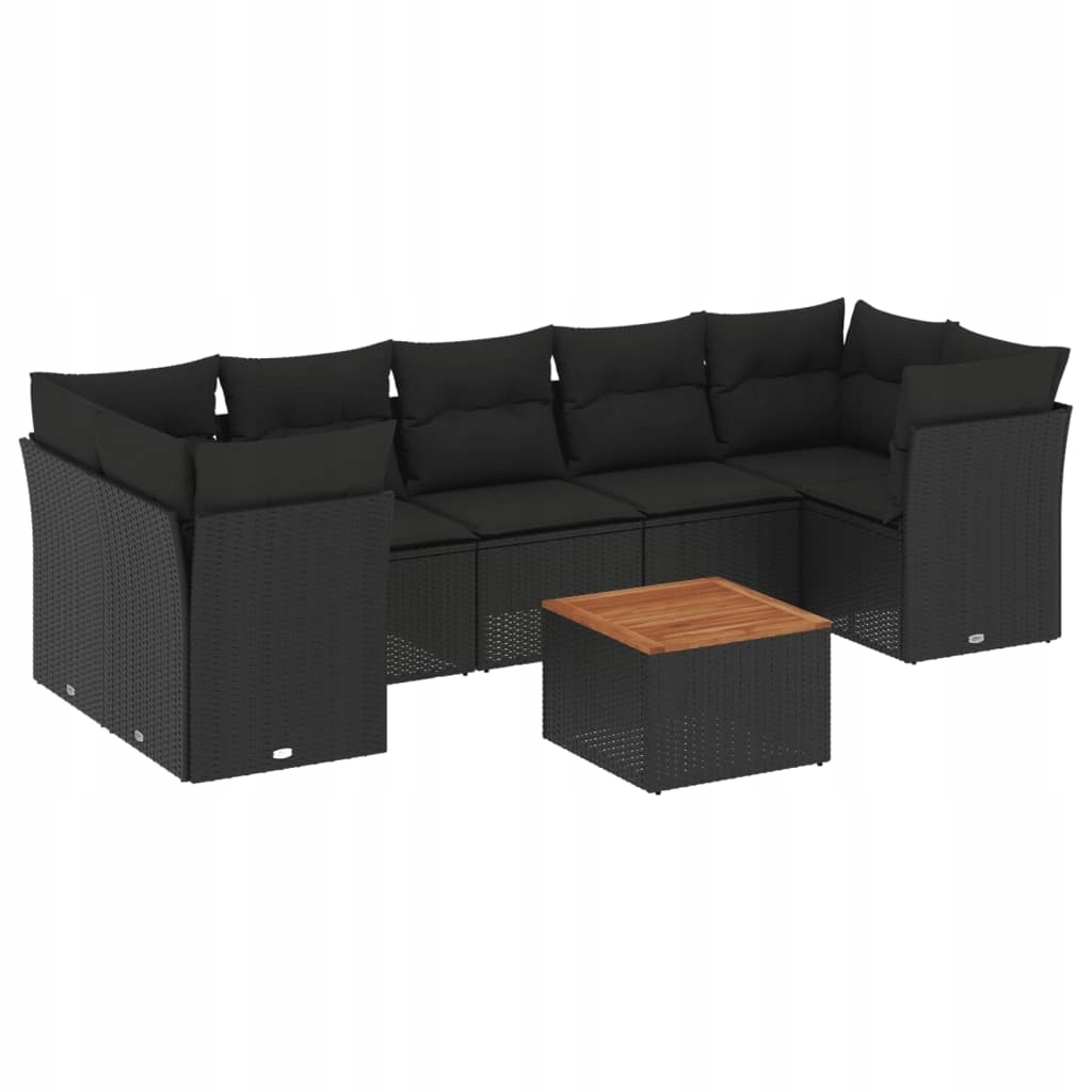 Set zahradního nábytku VidaXL plast vidaXL černý 8 dílů
