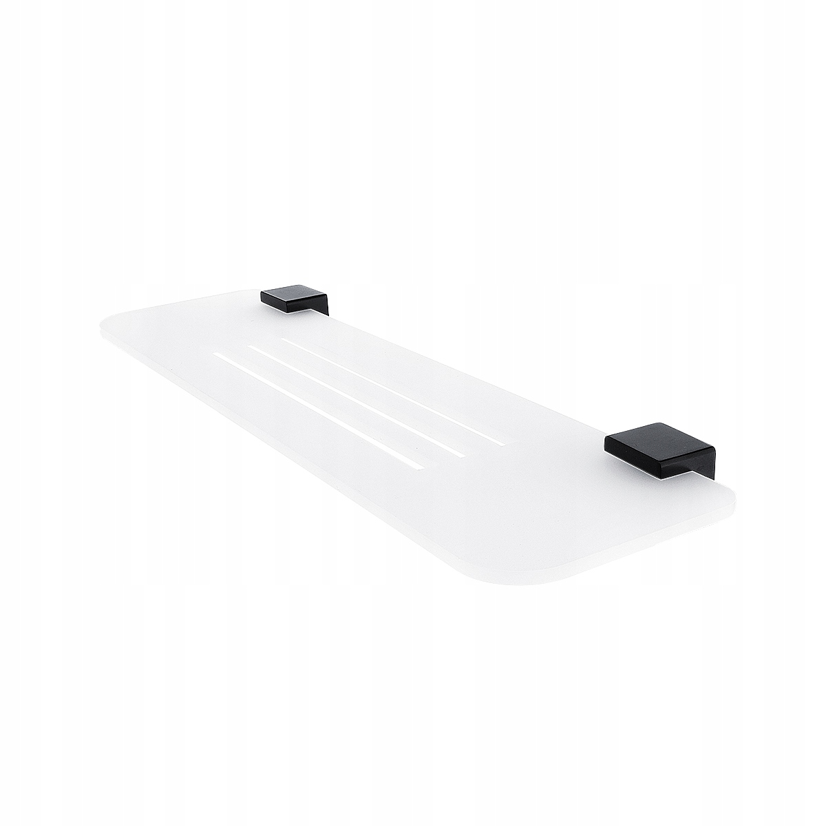 Nimco Kibo Čierna polica do kúpeľne biela plexiglass mat 60 cm Ki-X360-90