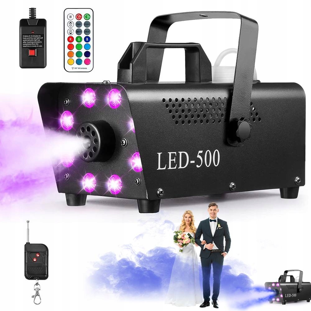 Výrobník Kouře, Mlha, Kouřový Stroj, Malý, Silný, 8 Led Dálkové Ovládání