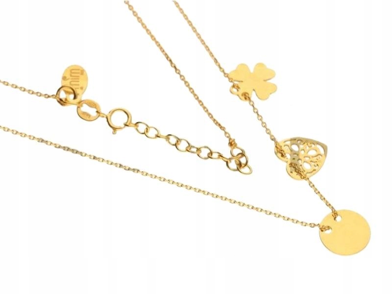 Stříbrný náhrdelník 925 pozlacený s přívěsky a přívěskem je módní jako dárek