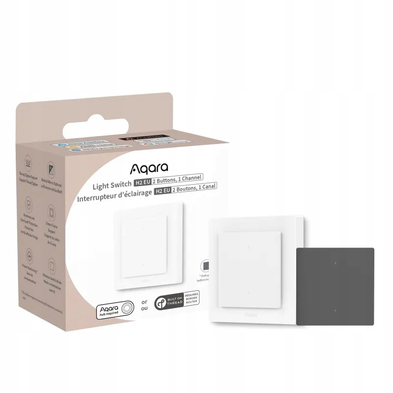 Aqara H2 Eu Vypínač světla Matter Zigbee 1 Kanál 2 Tlačítka