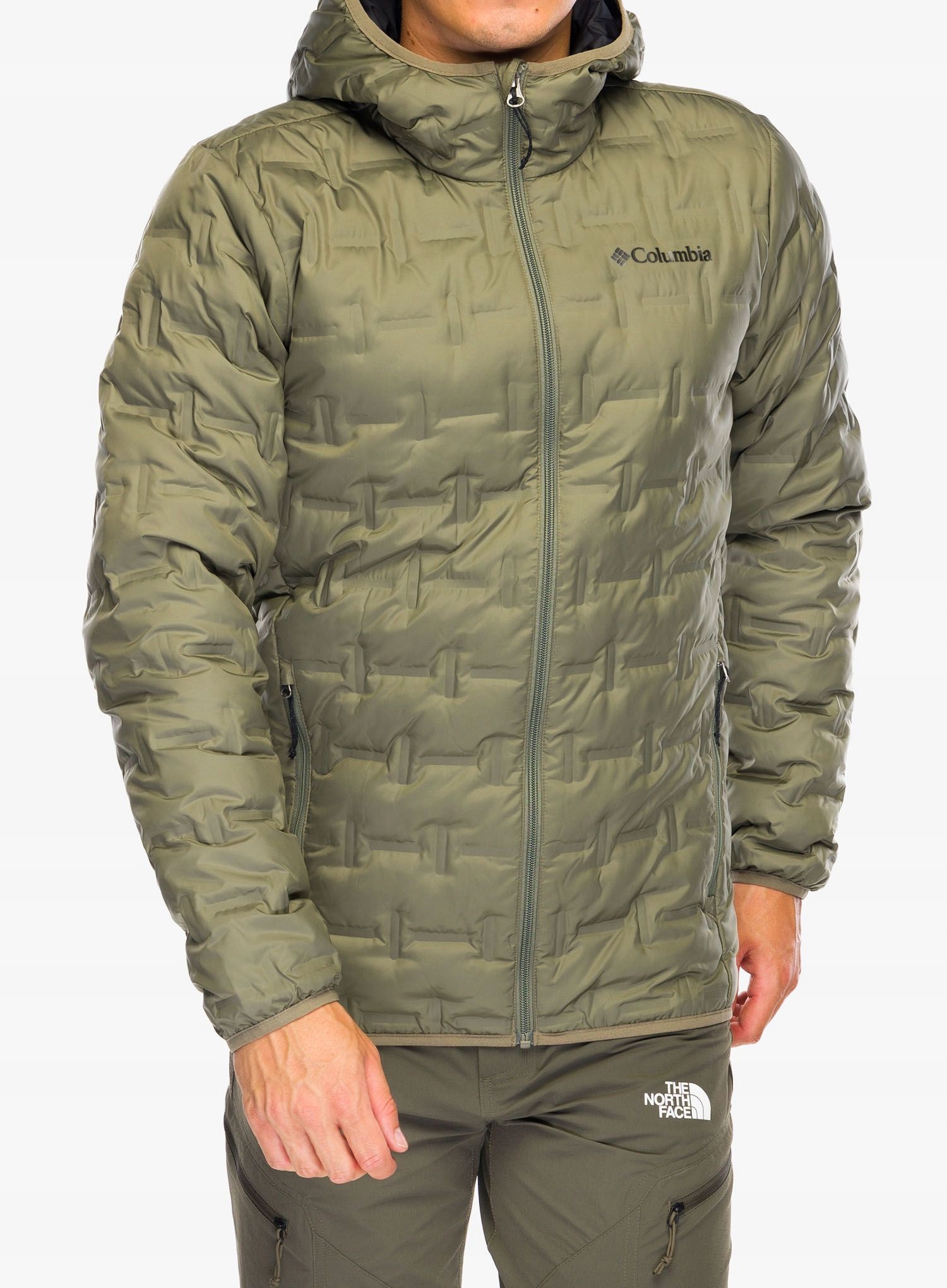 Péřová bunda Columbia Delta Ridge Down Hooded Jacket stone green S