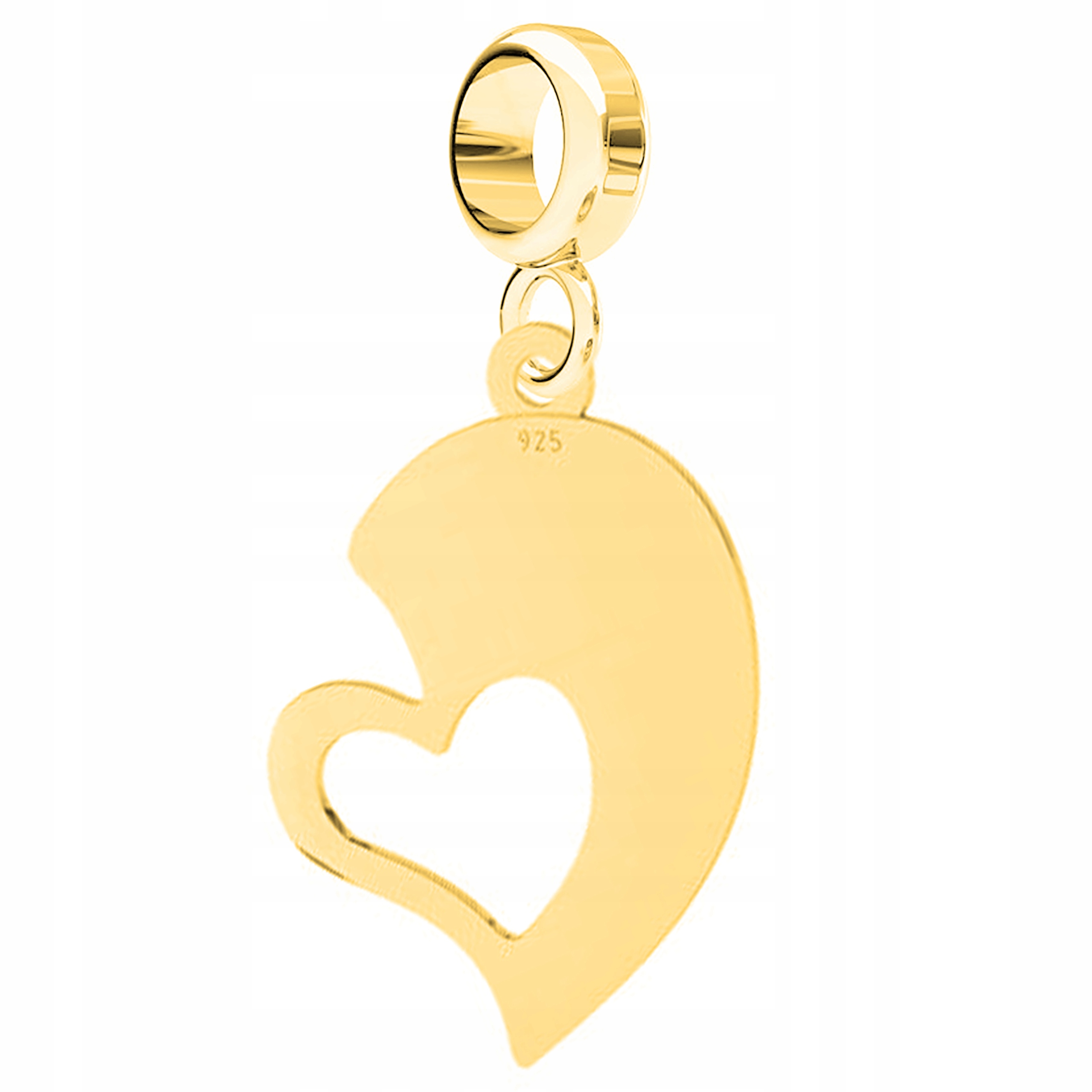 Charms Zlaté srdce Love Plech s půlkou srdce Srdíčko Stříbro 925