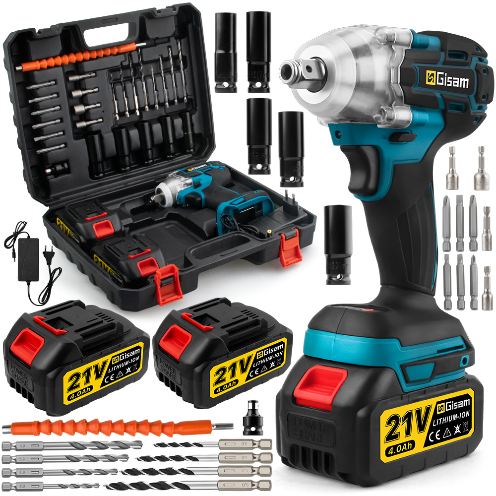 Klucz Udarowy/Wkrętarka Bezszczotkowa 3w1 Bezprzewodowy, Akumulator i Bity w Zestawie