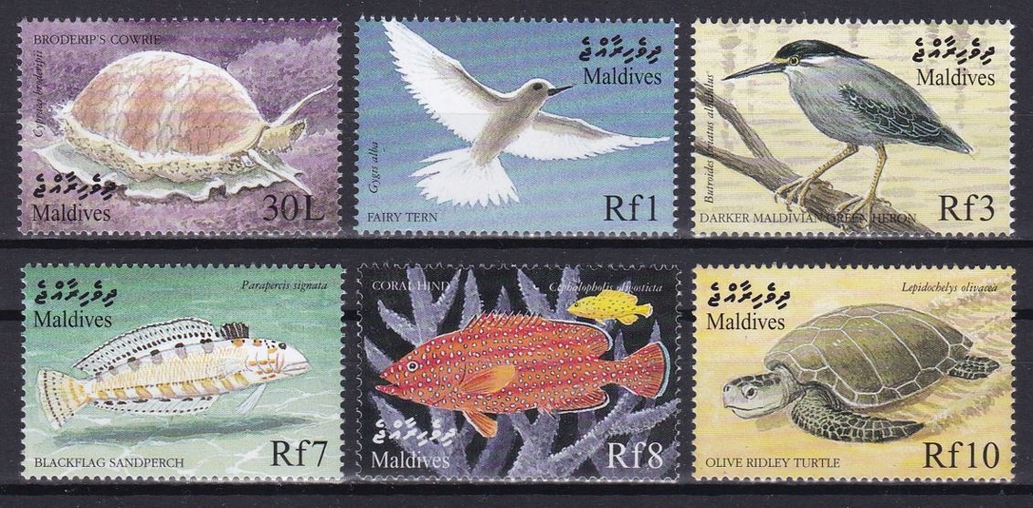 MALDIVES - PTAKI - FAUNA MORZA - 1999 r. - MNH(**)