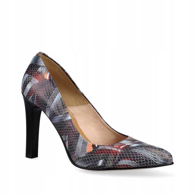 Arturo Vicci Czółenka czarne we wzory na słupku 35