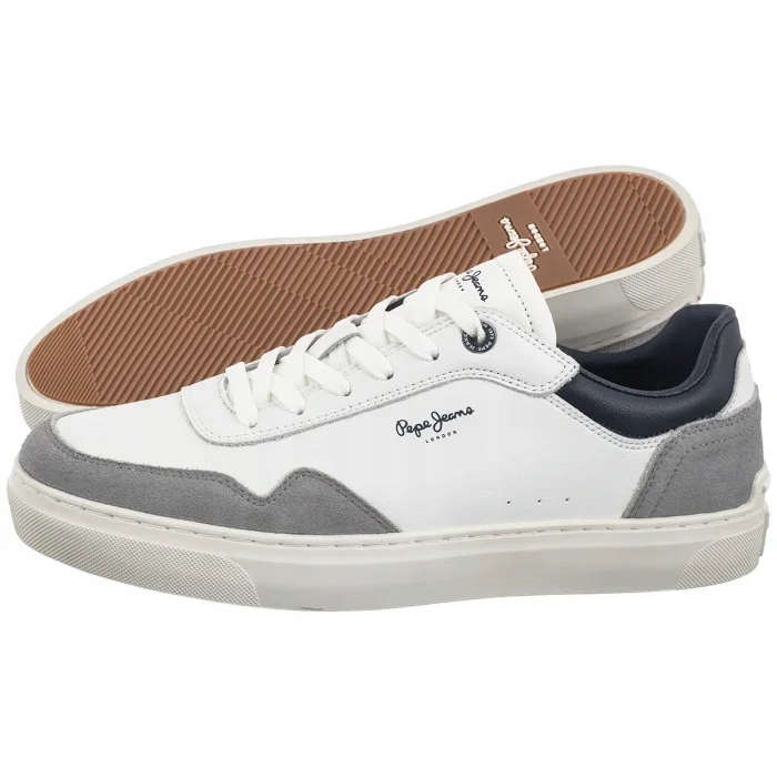 Pánské polobotky Pepe Jeans Camden Collar White PMS00046 800 Bílé