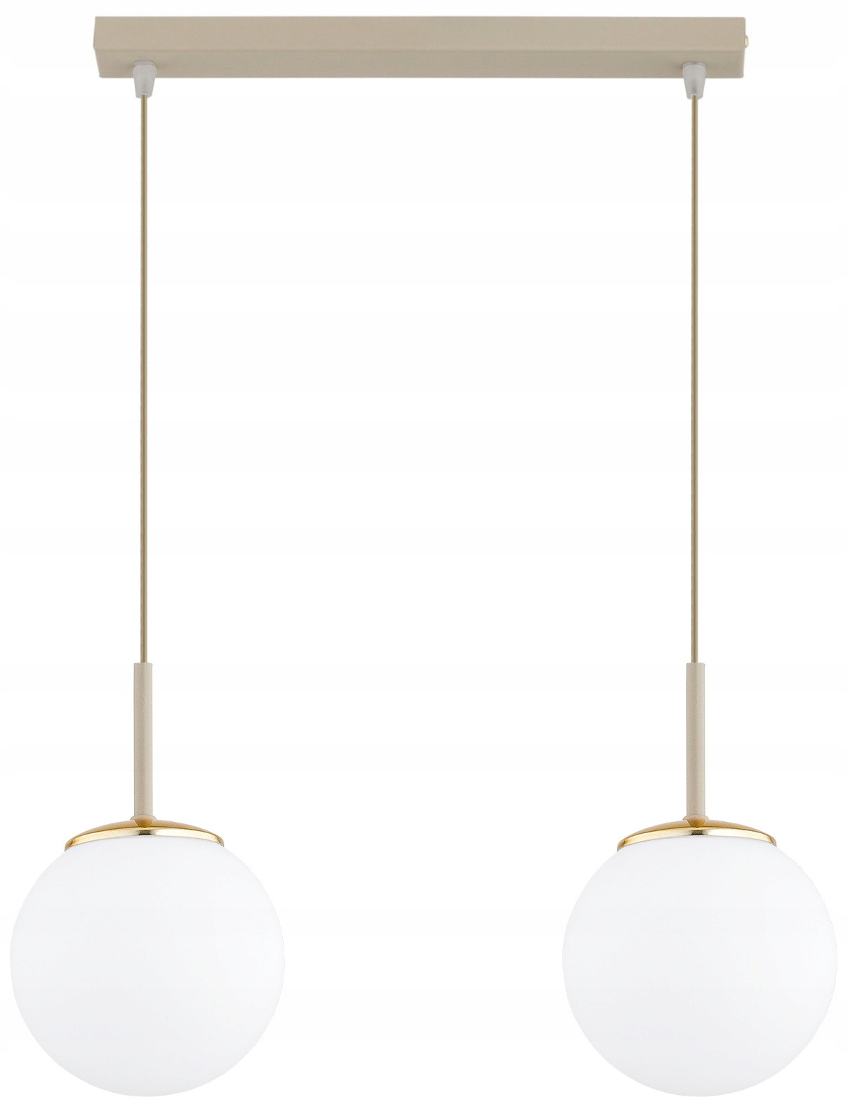 Lampa Wisząca Sufitowa Plafon Żyrandol Szklane Kule Milo Beżowy Ecru Złoty