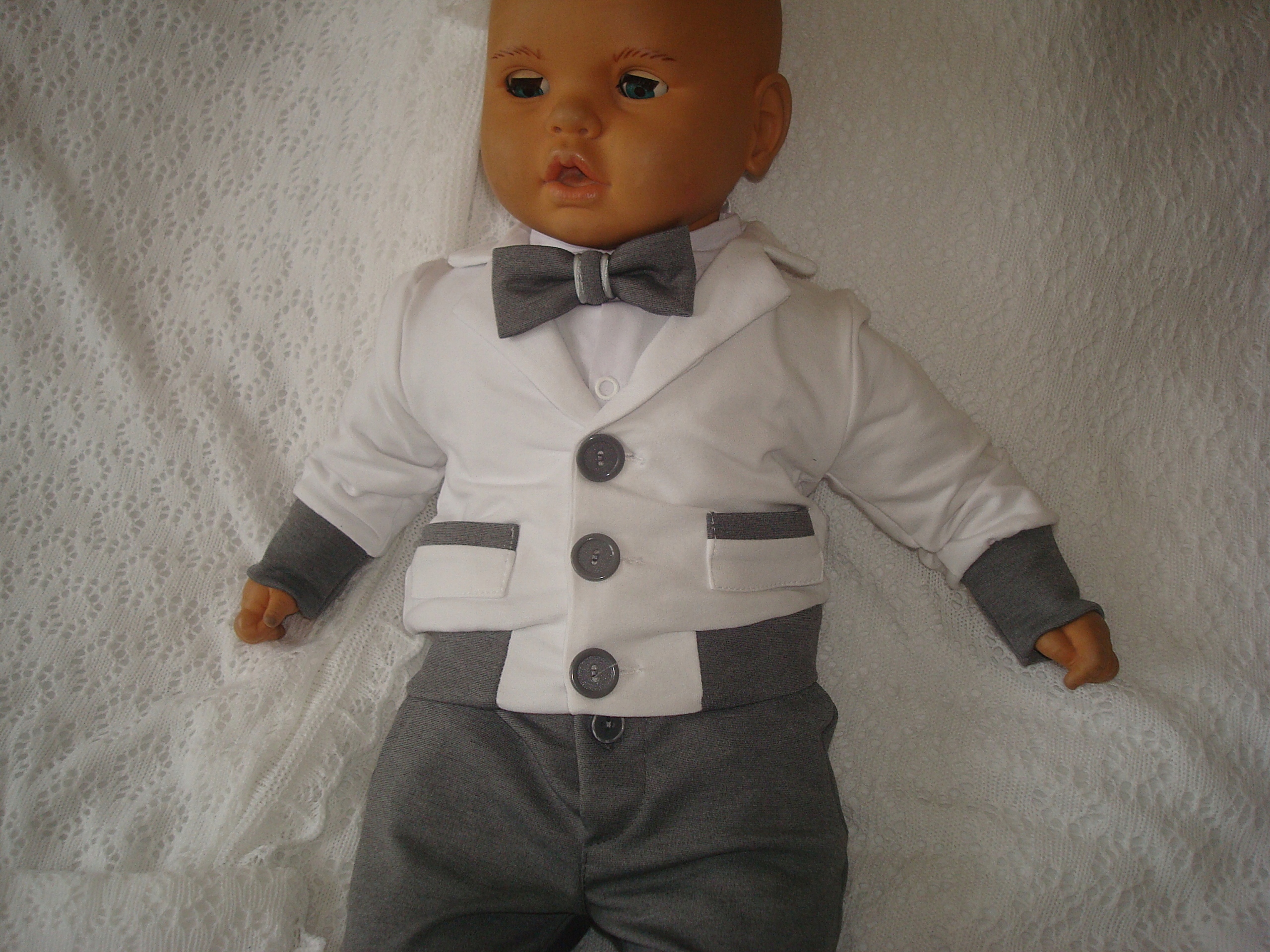 SWETEREK MARYNARKA KOMPLET UBRANKO/CHRZTU/80 Płeć Chłopcy