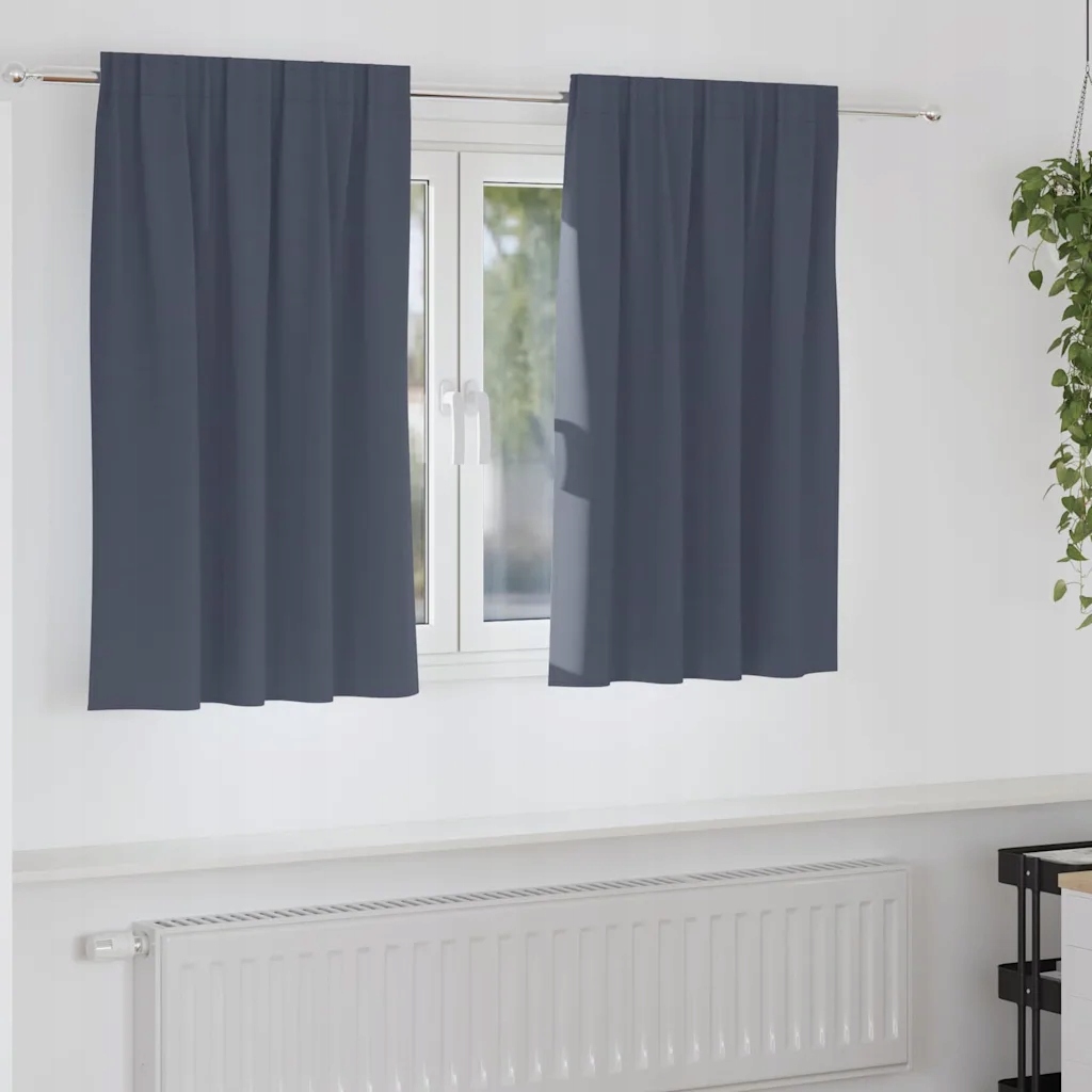 vidaXL Závěsy na zatemnění s kroužky 2 pcs Antracit 140 x 140 cm