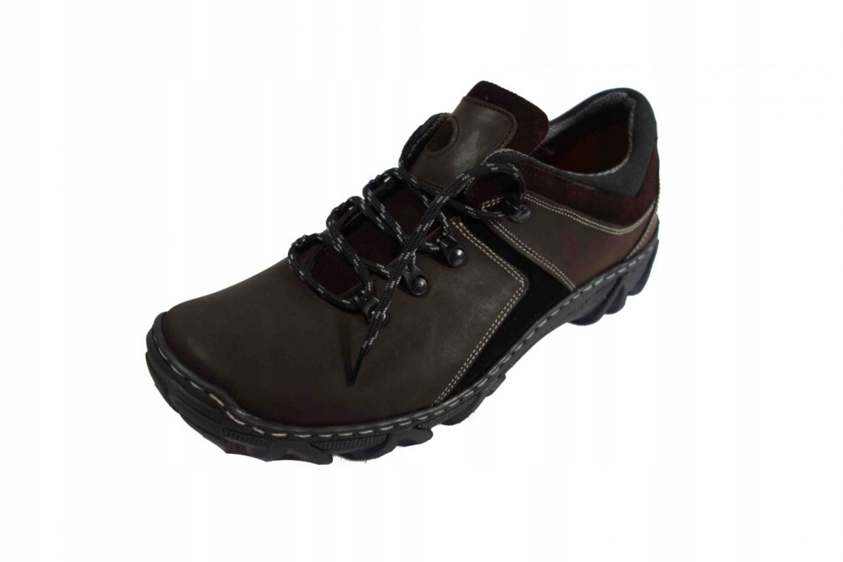 

Skórzane Trekingi Brąz szerokie Wygodne 40