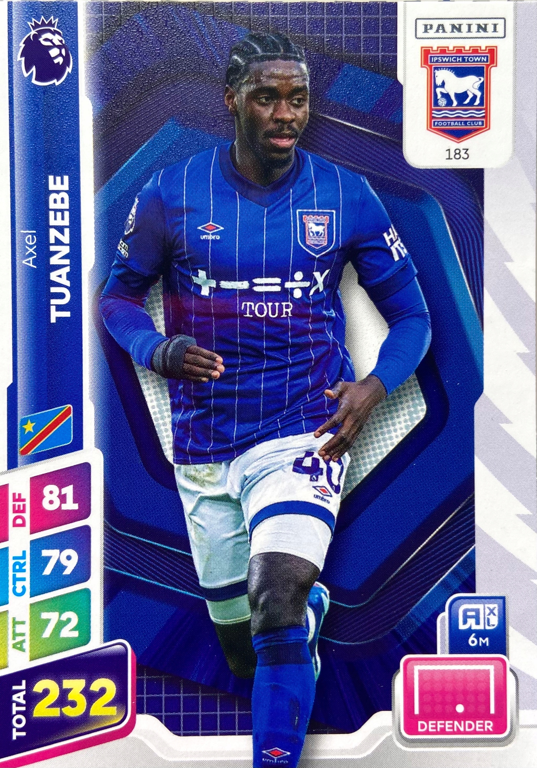 Premier League Plus 2025 Base 183 Axel Tuanzebe Ipswich Town