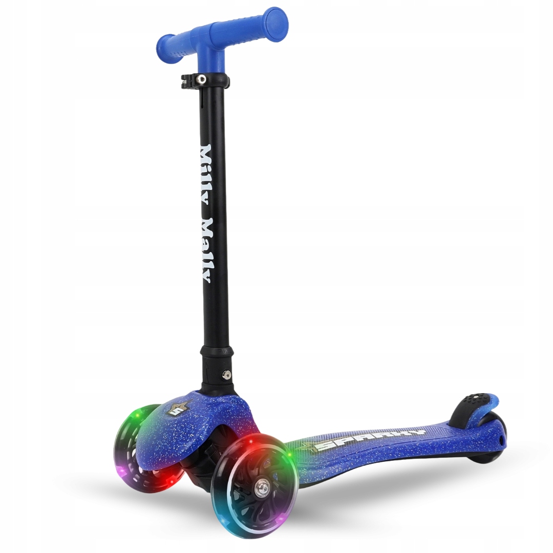Hulajnoga Trójkołowa Dla Dzieci koła Led Scooter Sparky Blue Milly Mally