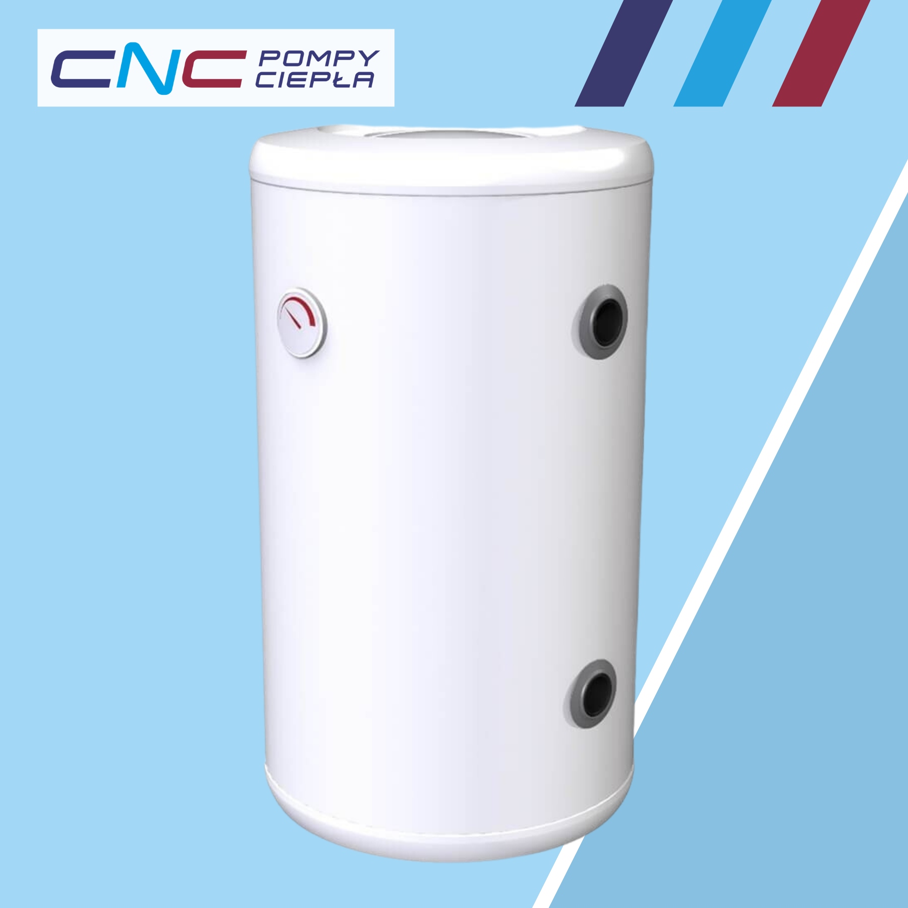 Bufor do pomp ciepła Trinnity 100L 4 wejścia gruba stal uniwersalny wiszący