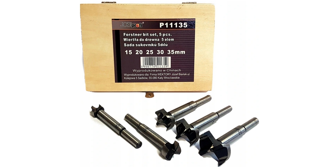 

Wiertła Frezy Sękowniki Do Drewna 5EL. 15-35