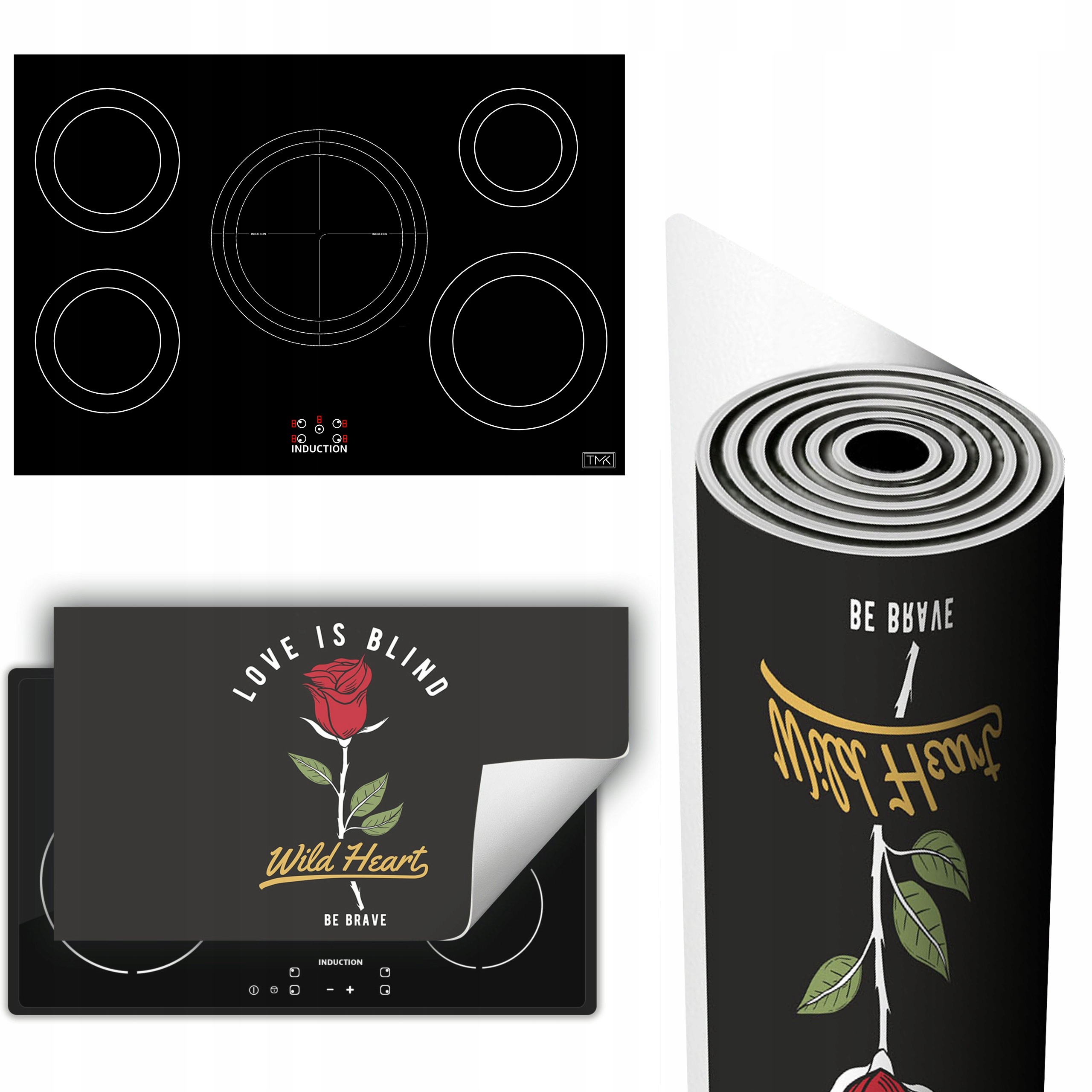 Vinylová Podložka Ochrana Kuchyňské Desky 90x52 tmavá růže