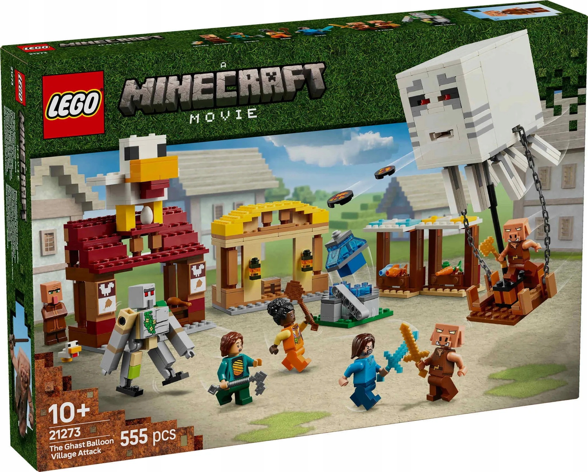 LEGO MINECRAFT ATAK BALONOWEGO GHASTA NA WIOSKĘ 21273 FILM MOVIE STEVE