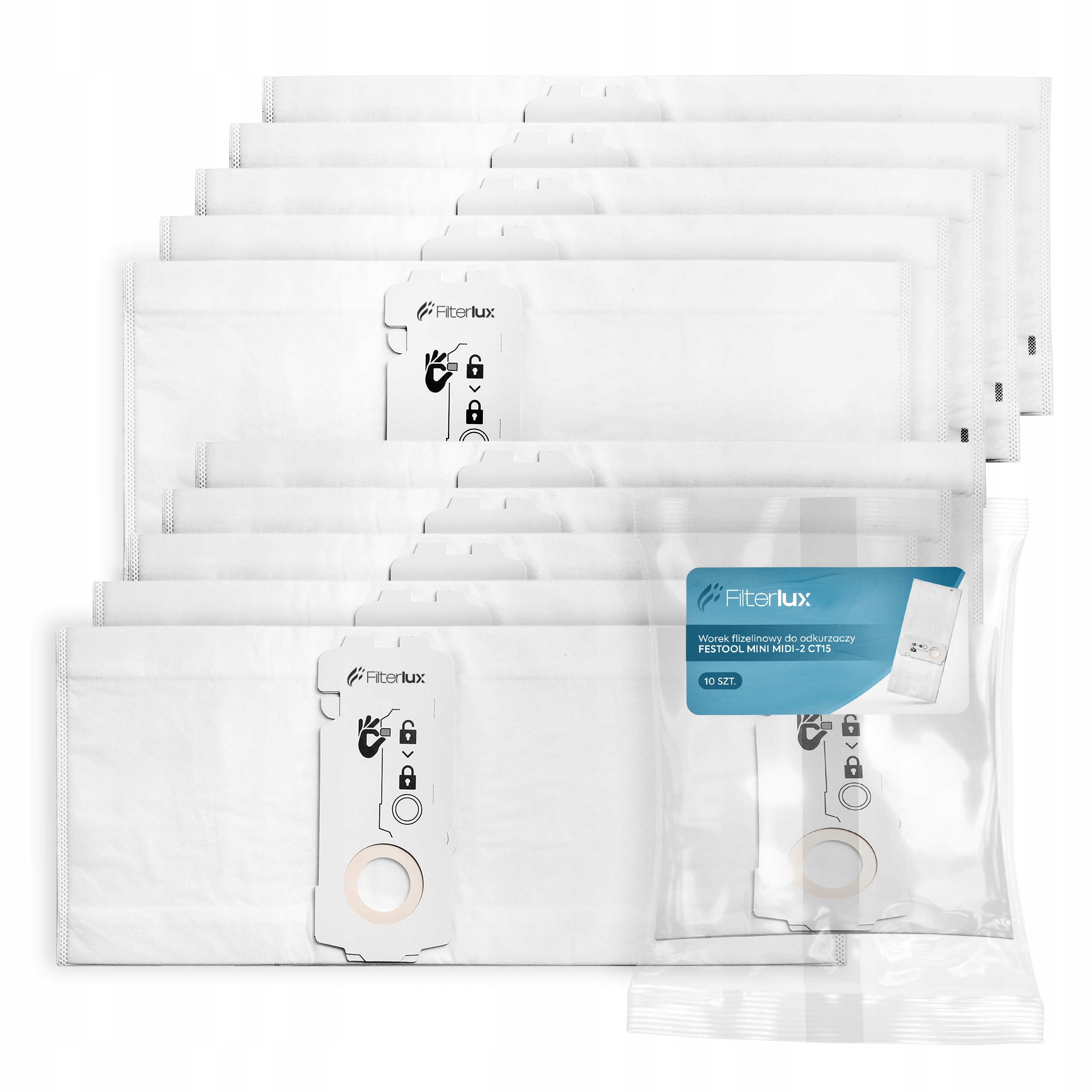Worki do odkurzacza Festool Ct Ctl Mini MIDI CT15 flizelinowe 10 szt trwałe