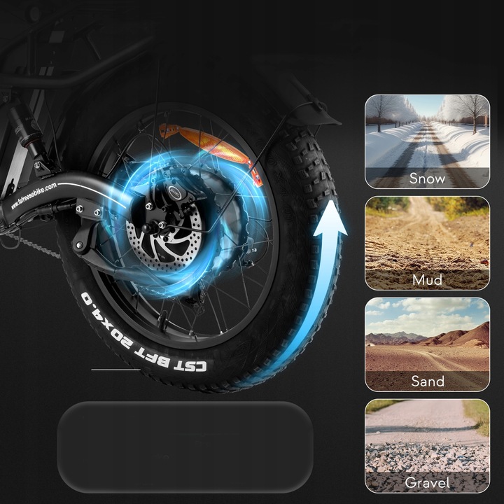 Składany Rower Elektryczny FAFREES 750W 30AH 200KM Hydrauliczny Hamulec Rozmiar koła (