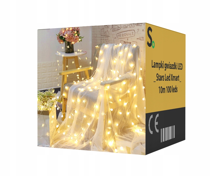 

Lampki Choinkowe Led Gwiazdki 10m 8 animacji
