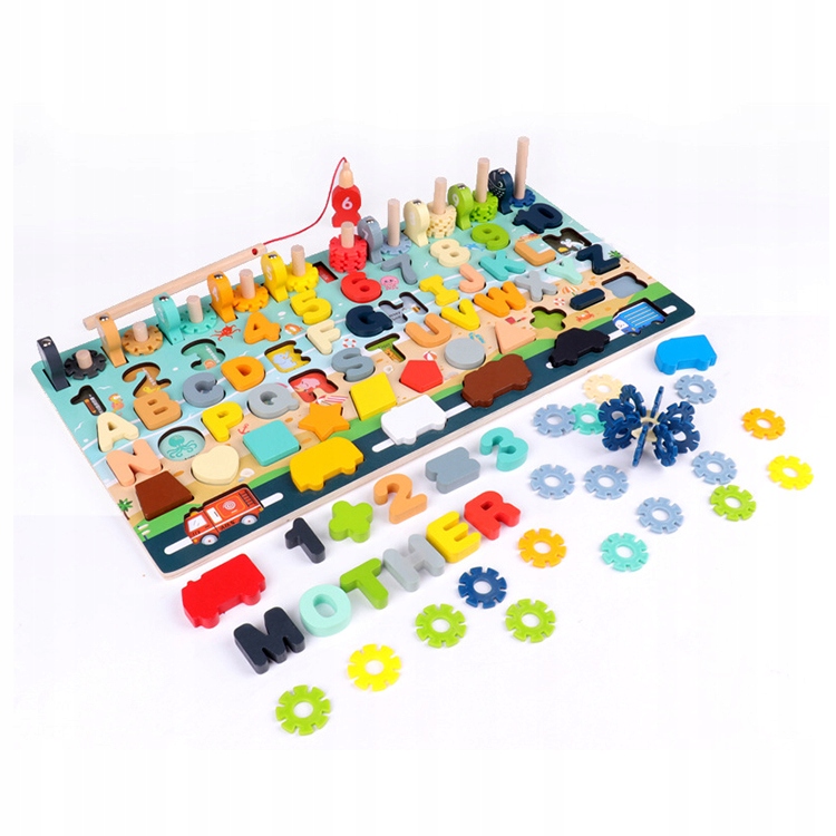 

Montessori Trening Mózgu Puzzle Rybki Cyfry Litery