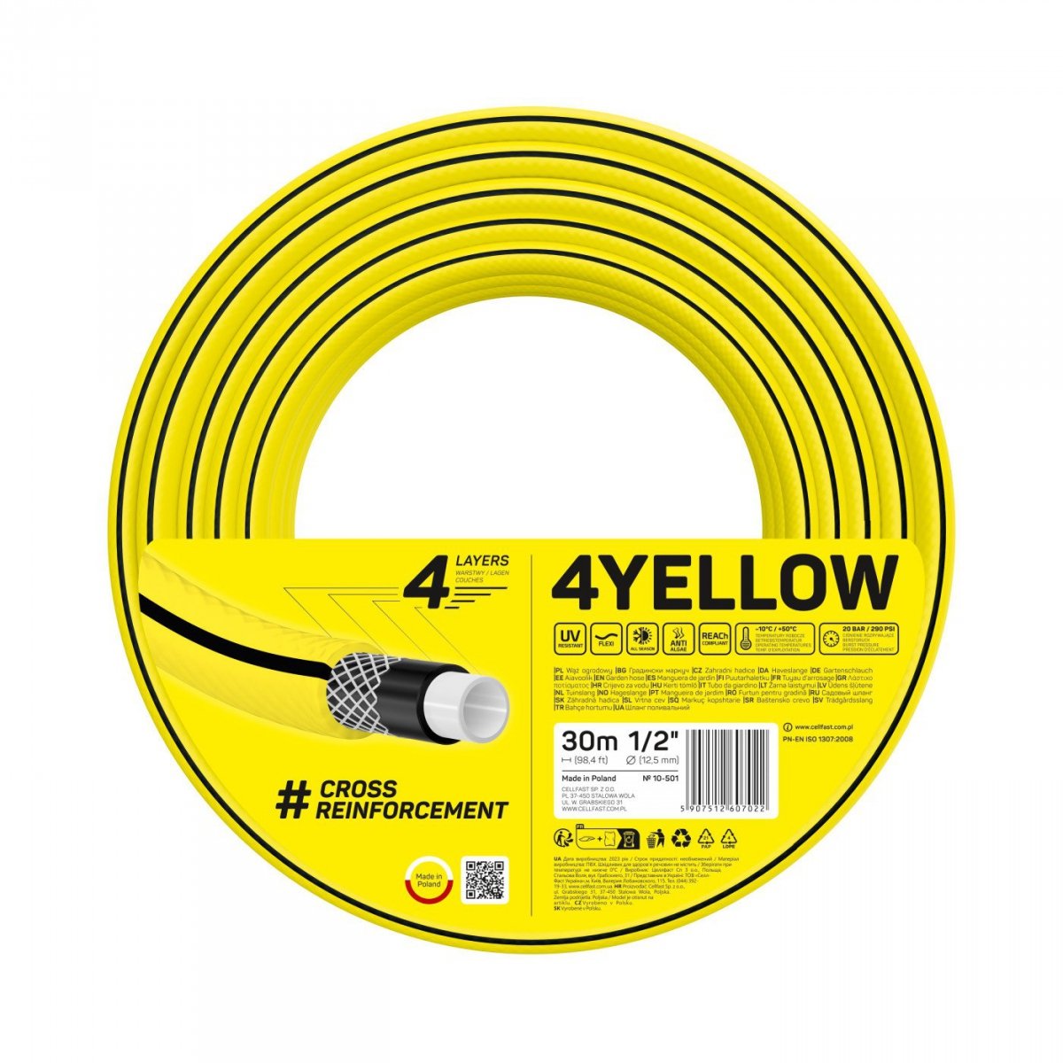 

Wąż ogrodowy Cellfast 10-501 4Yellow 1/2" 30m