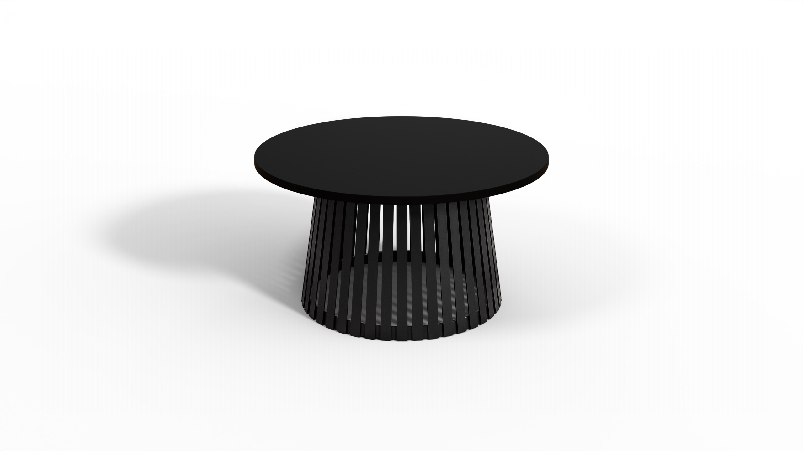 Černý kuchyňský stolek, konferenční stolek kulatý. Kulatá lavice černá 90 cm.