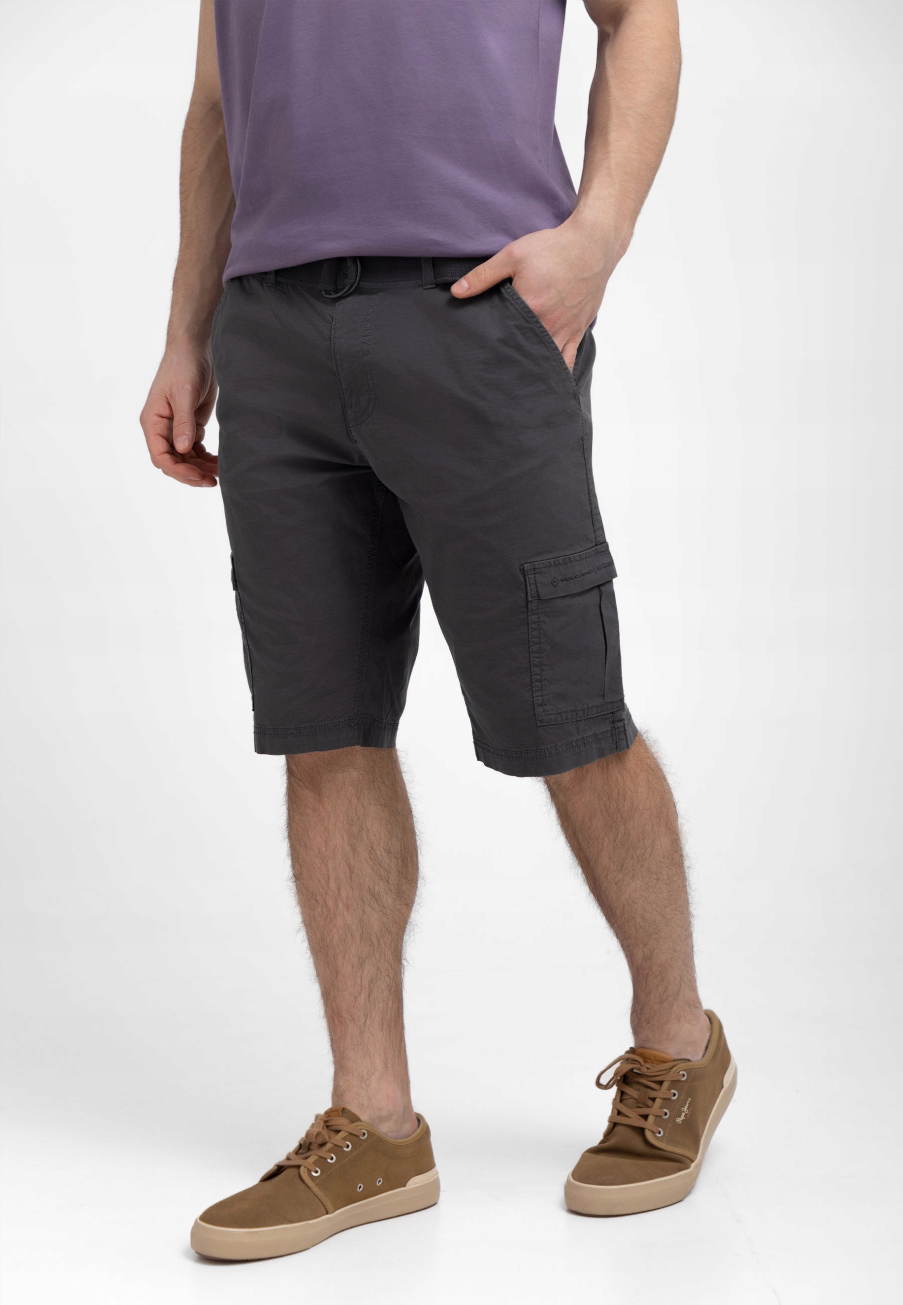 Pánské Šortky Kapsáče Šedé Komfort Volcano P-thor 3XL