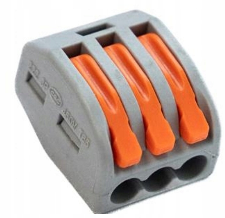 Szybkozłączka kablowa 3 p złączka 0,25-4mm² 24A 250V pomarańczowa 1szt.