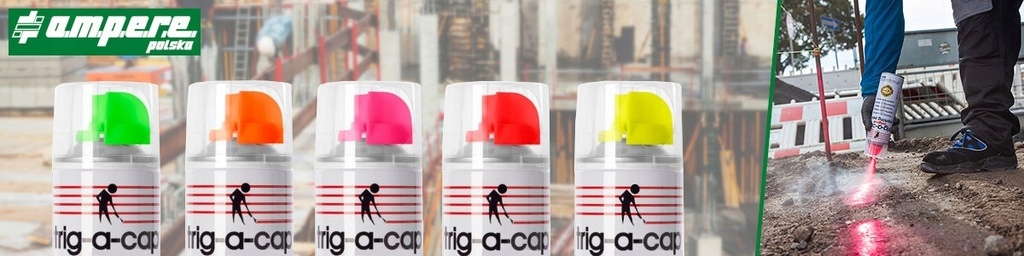 Farba budowlana geodezyjna AMPERE TRIG-A-CAP różowa fluo 500ml 1szt Marka Ampere