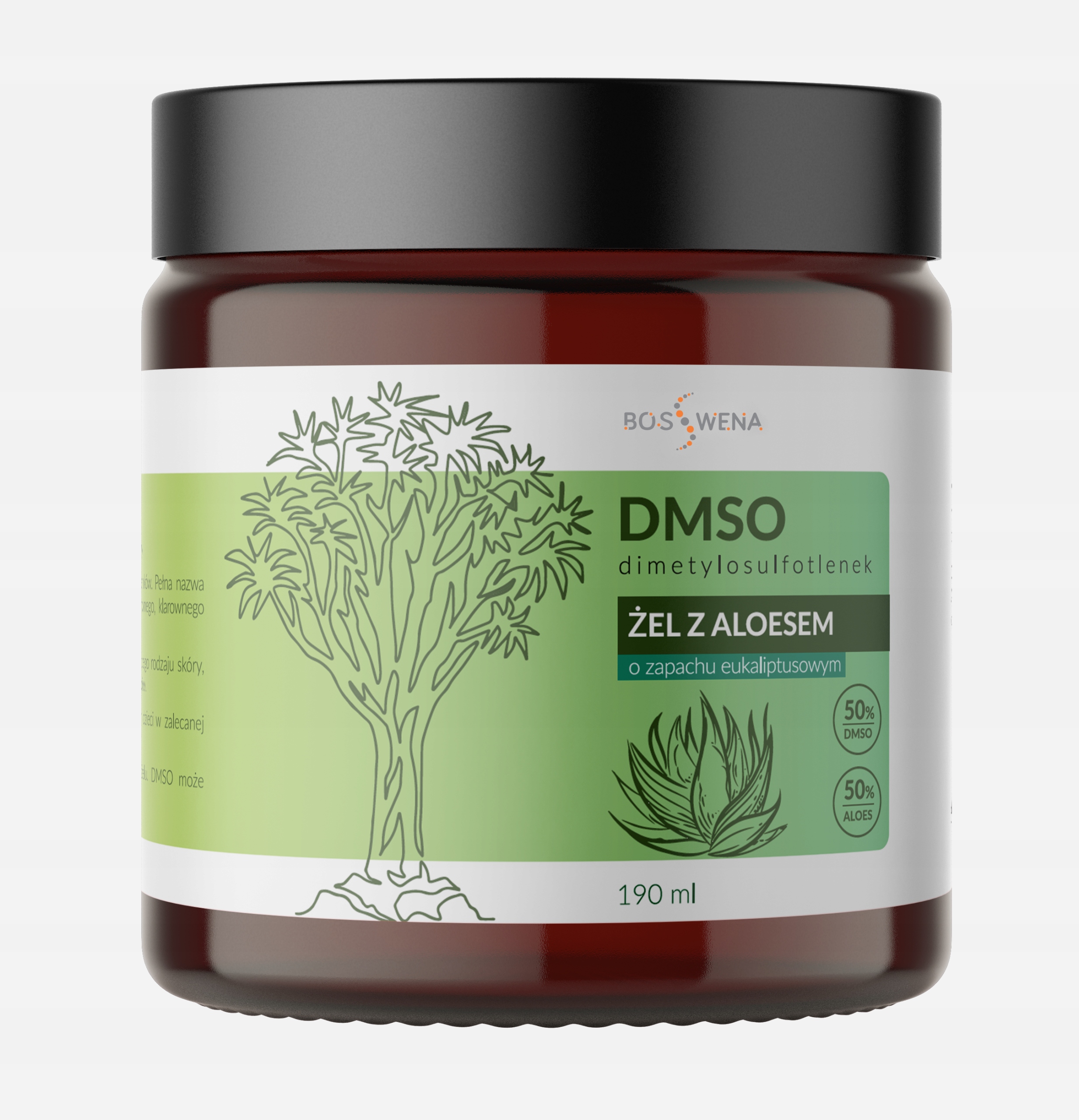 Dmso 99,9% żel 50% aloesem 190ml zapach eukaliptus