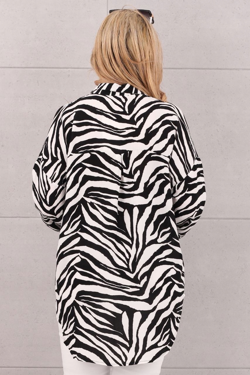 LUŹNA KOSZULA DUŻE ROZMIARY BAWEŁNIANA ELEGANCKA ASYMETRYCZNA ROZPINANA Rozmiar 44