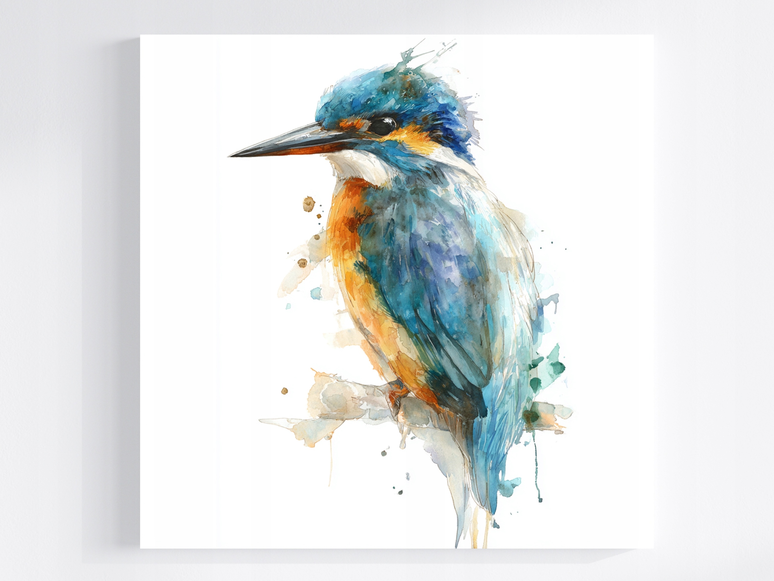 Obraz Na Plátně Canvas Akvarel Příroda Pták Zimorodek 50x50