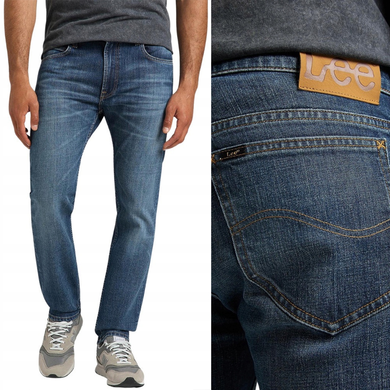 Lee Rider Slim Worn from Raw Zwężane DżINS W33 L32