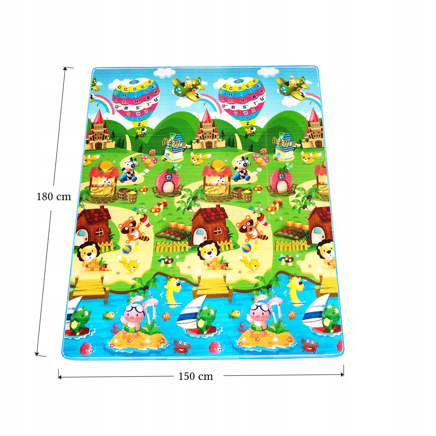 MATA EDUKACYJNA DWUSTRONNA MIĘKKA PIANKOWA 150x180 Marka PP