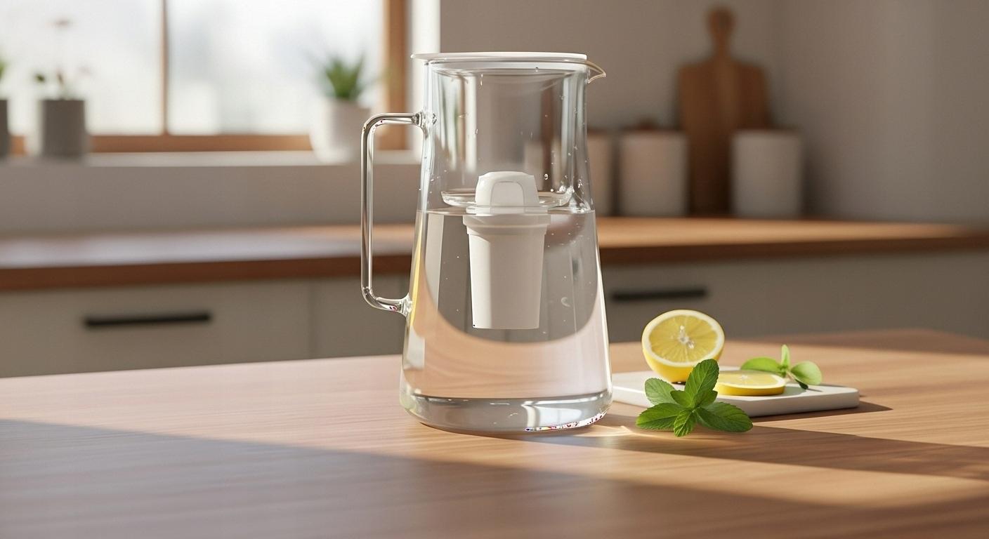 Üvegszűrő kancsó AquaFloow ClassGlass 3l + 10x vízszűrő Csomagolás állapota eredeti