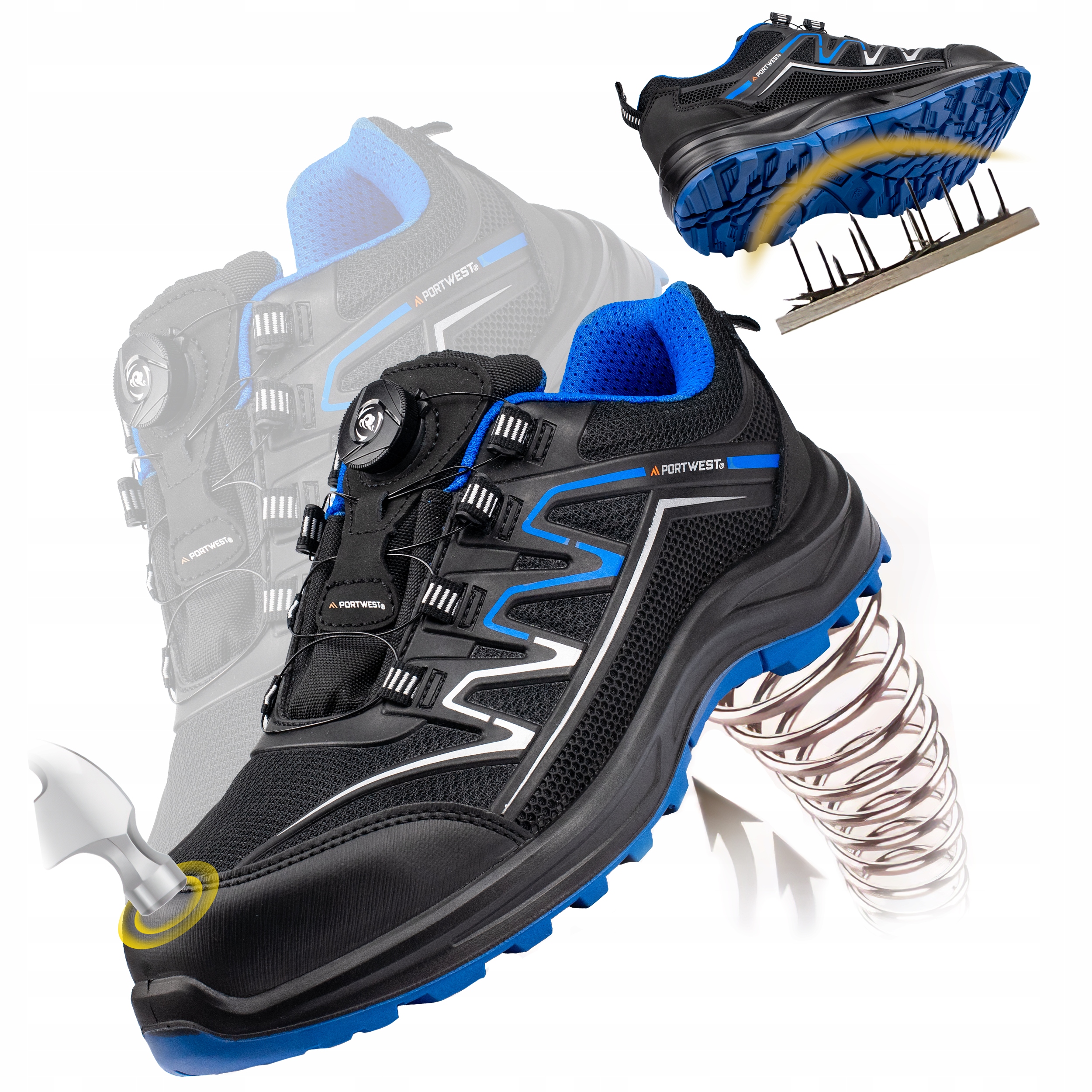 Buty Robocze Męskie Półbuty Sportowe Oddychające typ Boa FT32 Z Podnoskiem