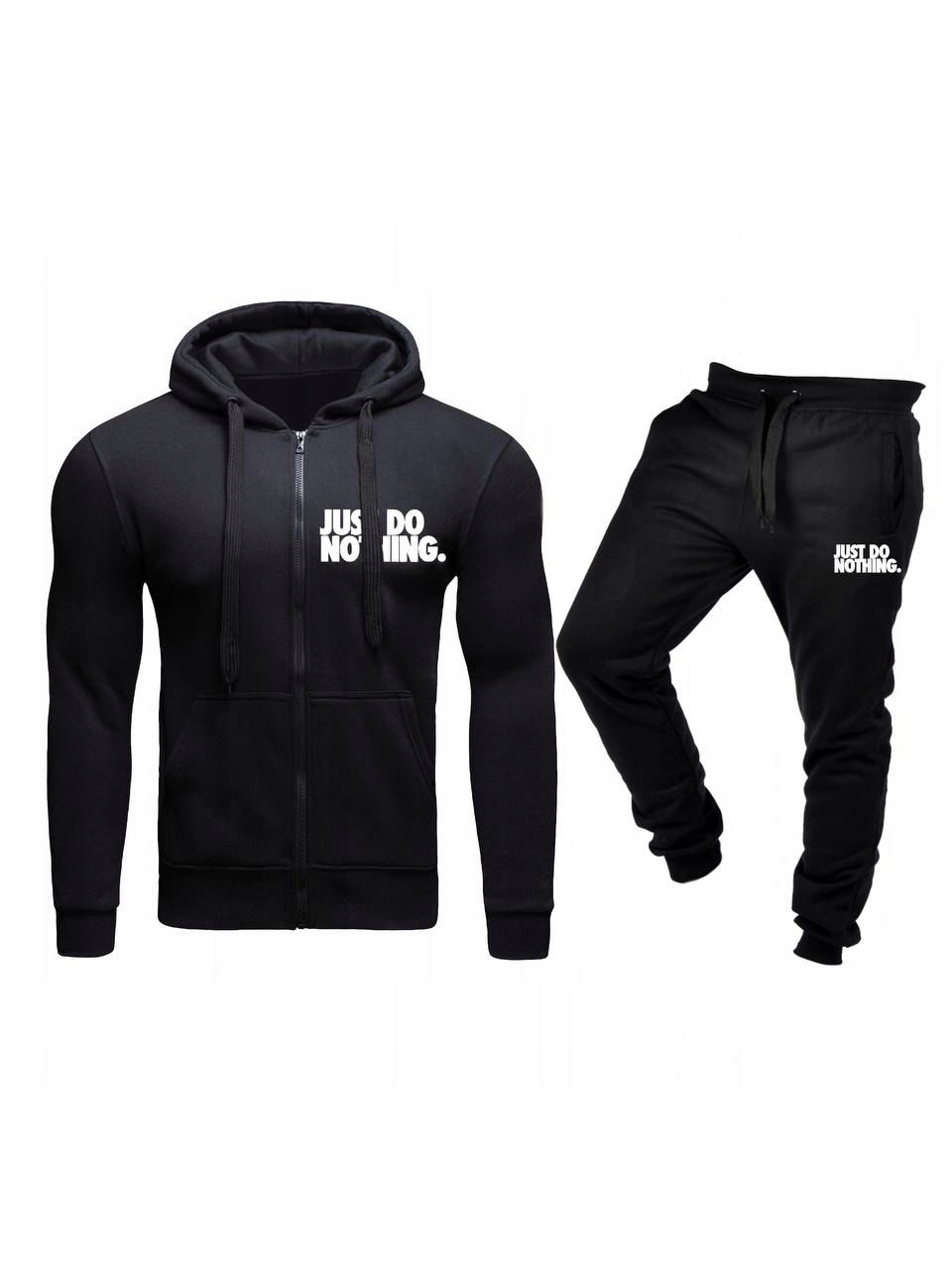 Tepláková Souprava Teplákovka Just Do Nothing Pánská Rozepínací Černá XL