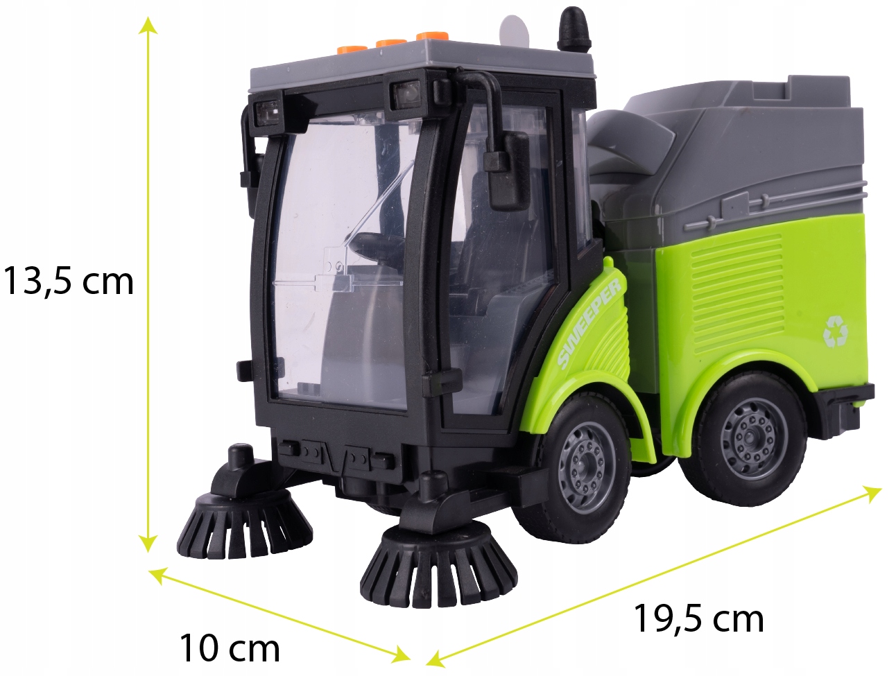 CIĘŻARÓWKA ŚMIECIARKA AUTO SAMOCHÓD ZAMIATARKA ULIC ŚWIATŁA LED DLA DZIECI Marka MalPlay