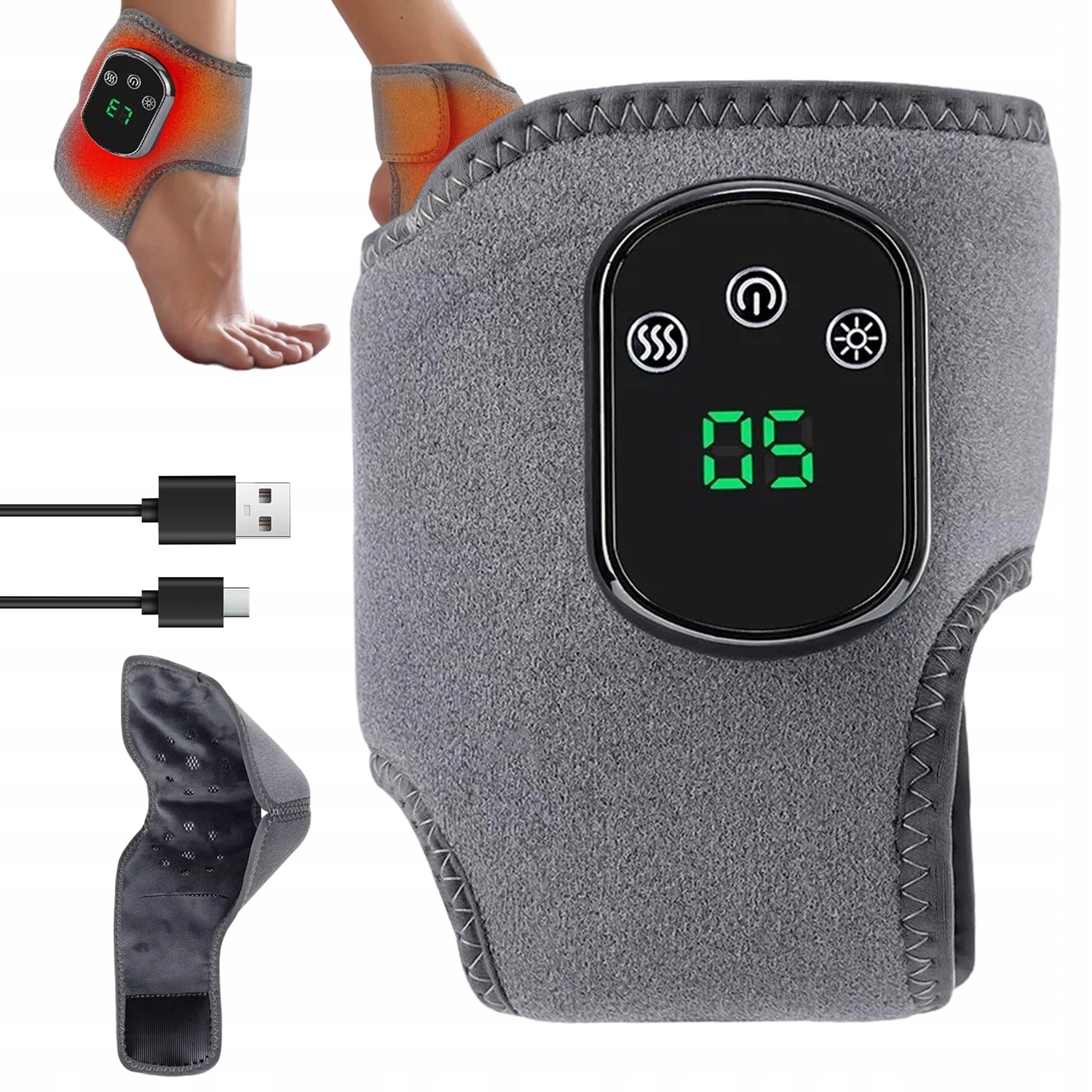 Masażer Stawu Skokowego Z Grzaniem Ntc Na Ból I Obrzęk Do Rehabilitacji