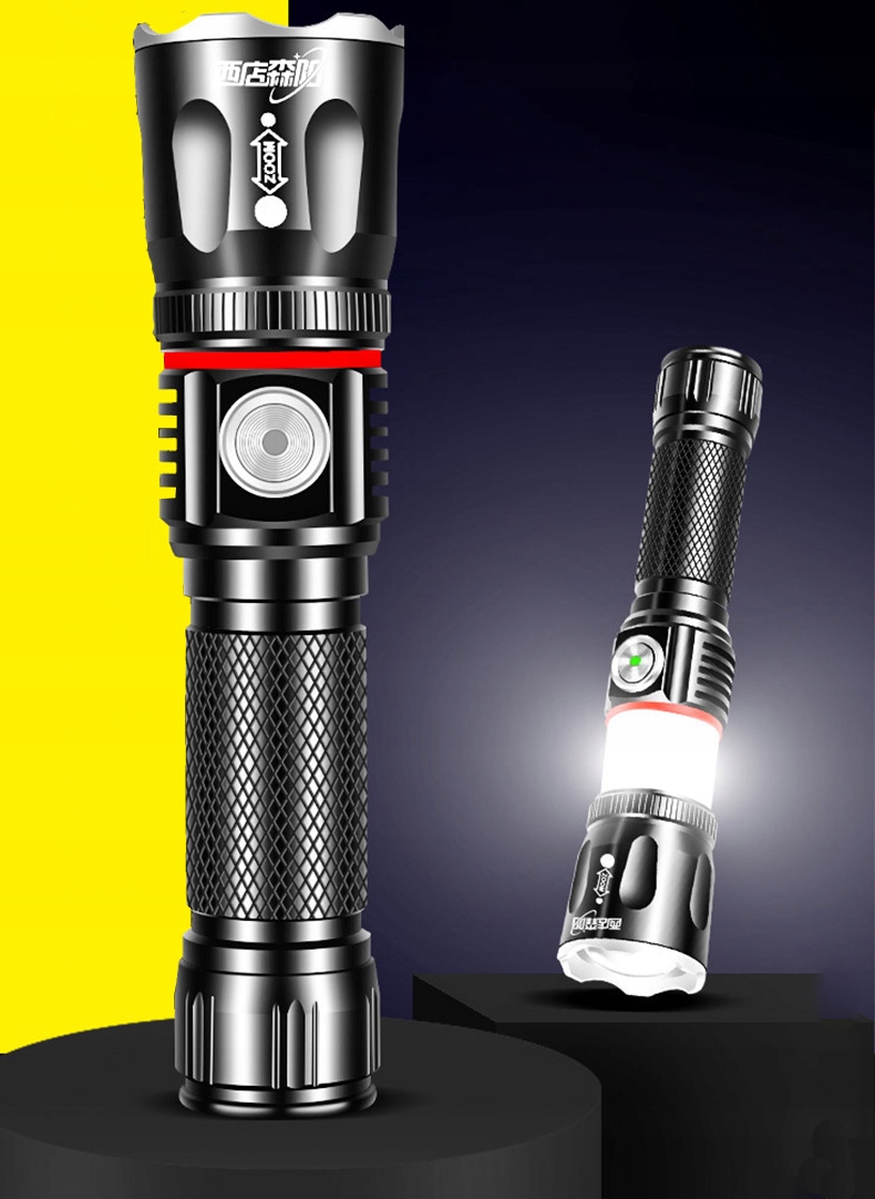 MOCNA LATARKA LED AKUMULATOROWA TAKTYCZNA ZOOM USB Rodzaj klasyczna