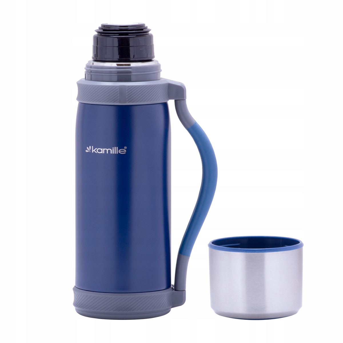 KUBEK TERMICZNY TERMOS STALOWY 100% SZCZELNY pojemny bidon KAMILLE 1,2 L Stan opakowania oryginalne