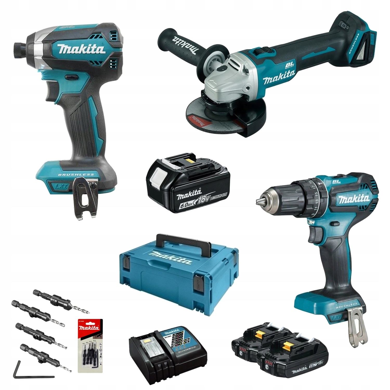 MAKITA 3ШТ КОМБИНИРОВАННЫЙ НАБОР ИНСТРУМЕНТОВ 2X2AH 6AH18V