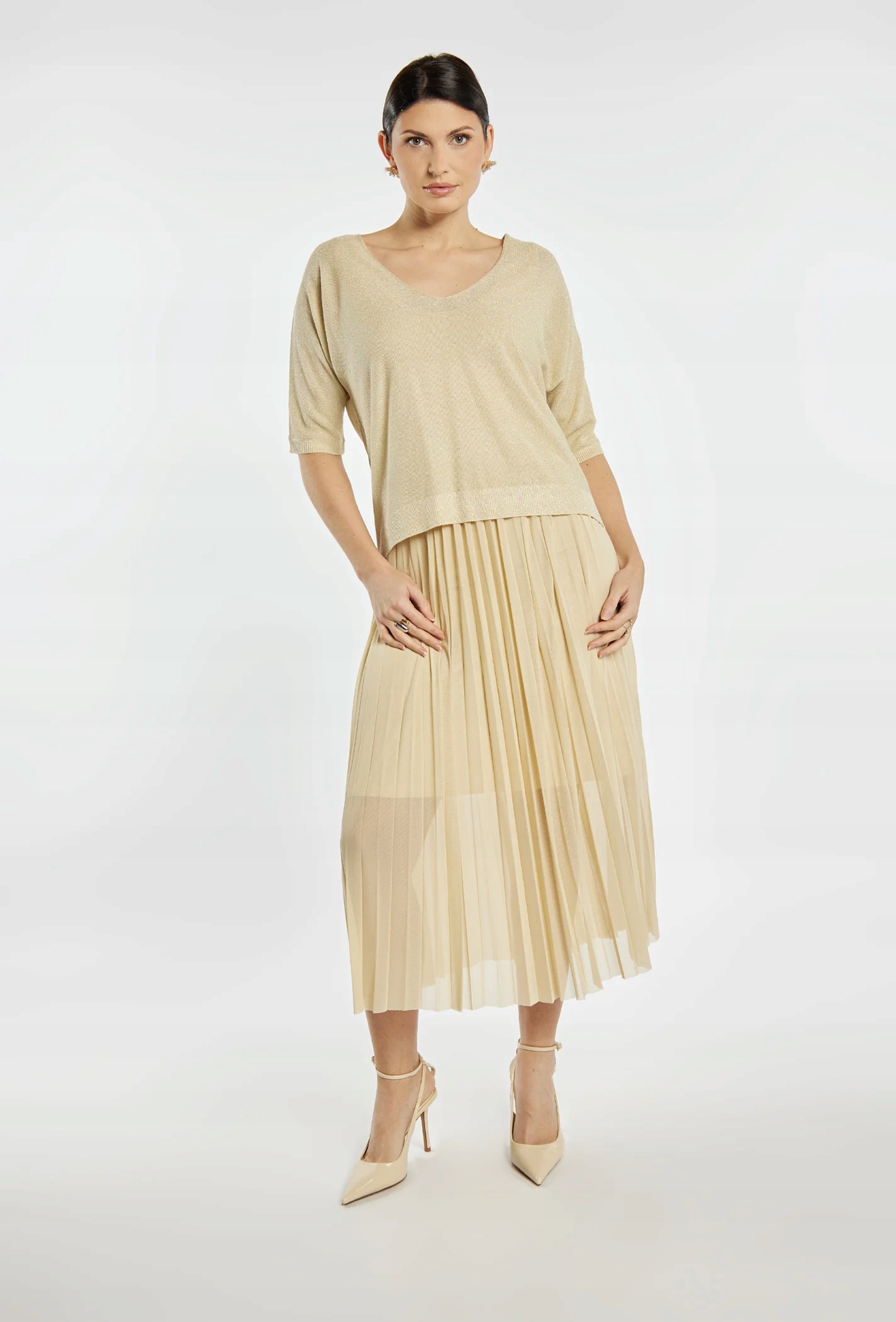 Monnari sukienka z plisowaniem 42